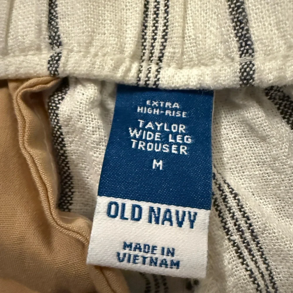 Old Navy Taylor Wide Leg Trouser Extra High Rise Stripe M - Picture 4 of 6